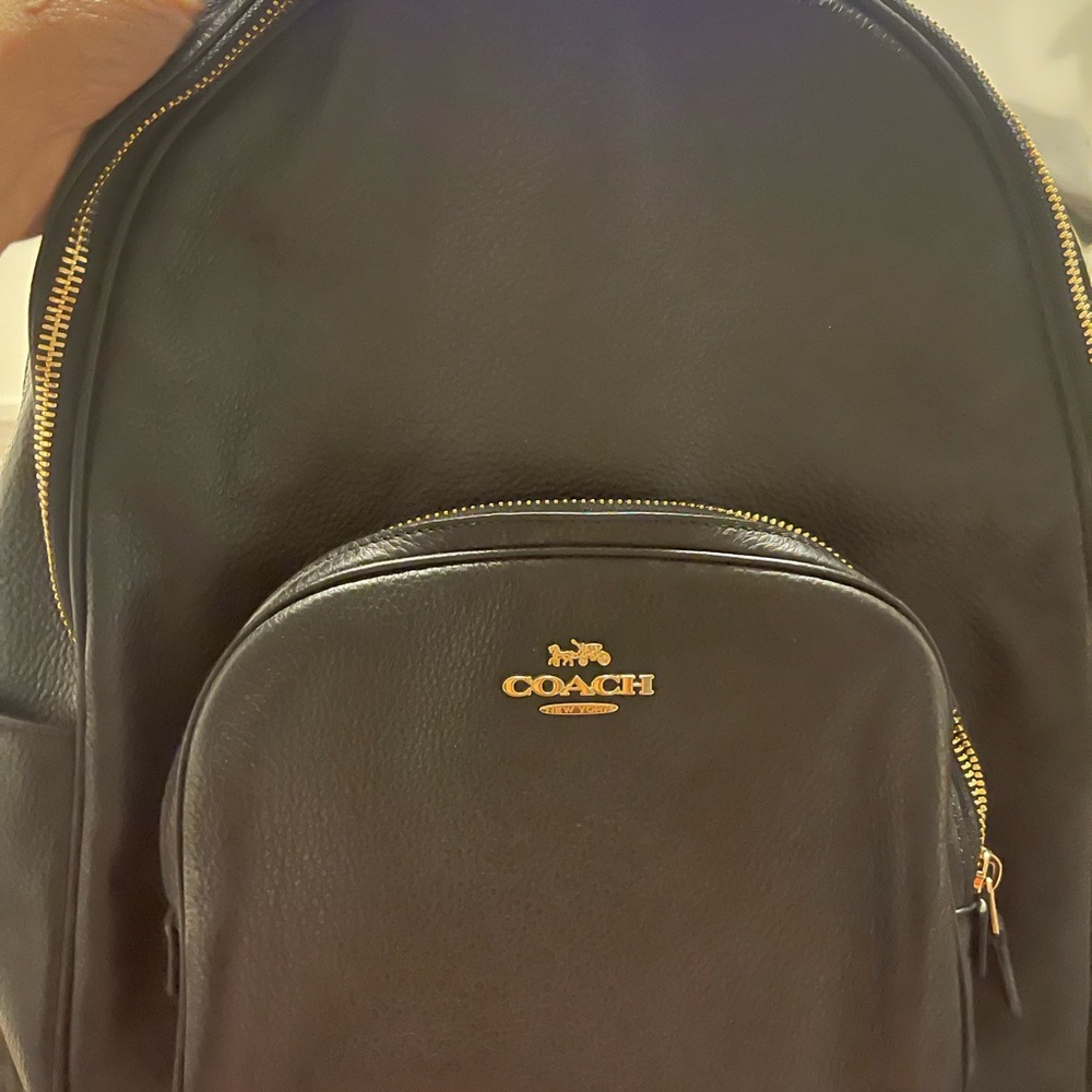 Coach backpack (Black leather)